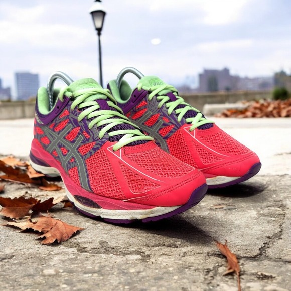 Asics Shoes - ASICS Gel-Kayano 21 Running Shoes Womens 7.5 Pink Purple Lime Green T5E9N